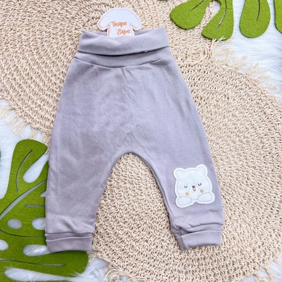 Kit 3 Calças - Ursinhos Fofinhos - Azul Jeans, Chumbo e Off White